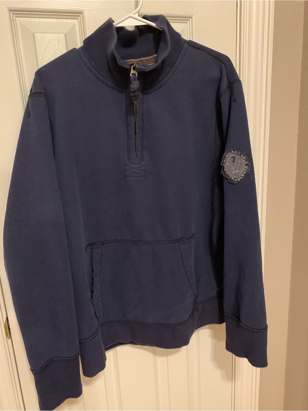 American Eagle Outfitters Men’s 1/4 Zip Fleece Sweat Shirt Navy XL